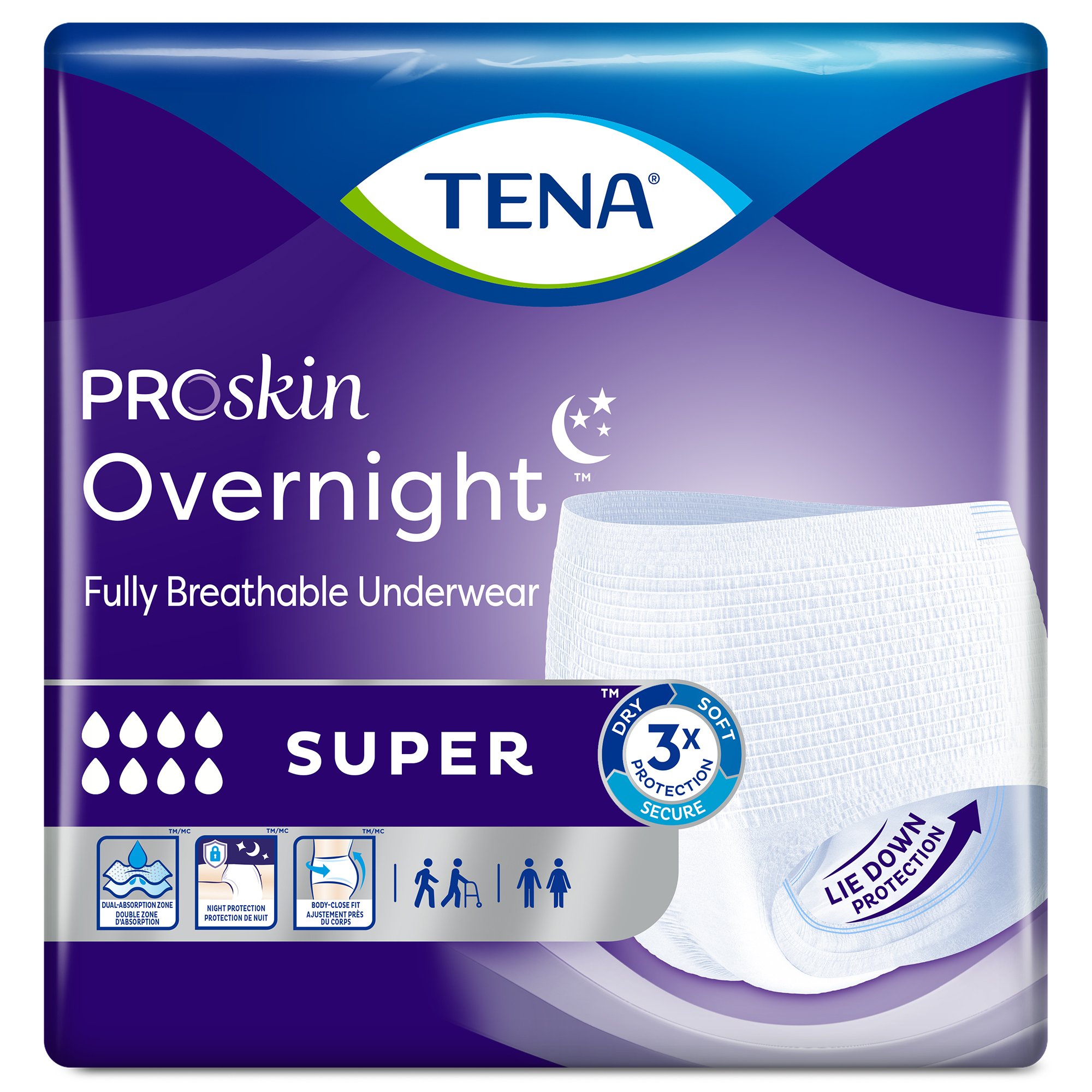 Tena® ProSkin Overnight™ Super Fully Breathable Underwear