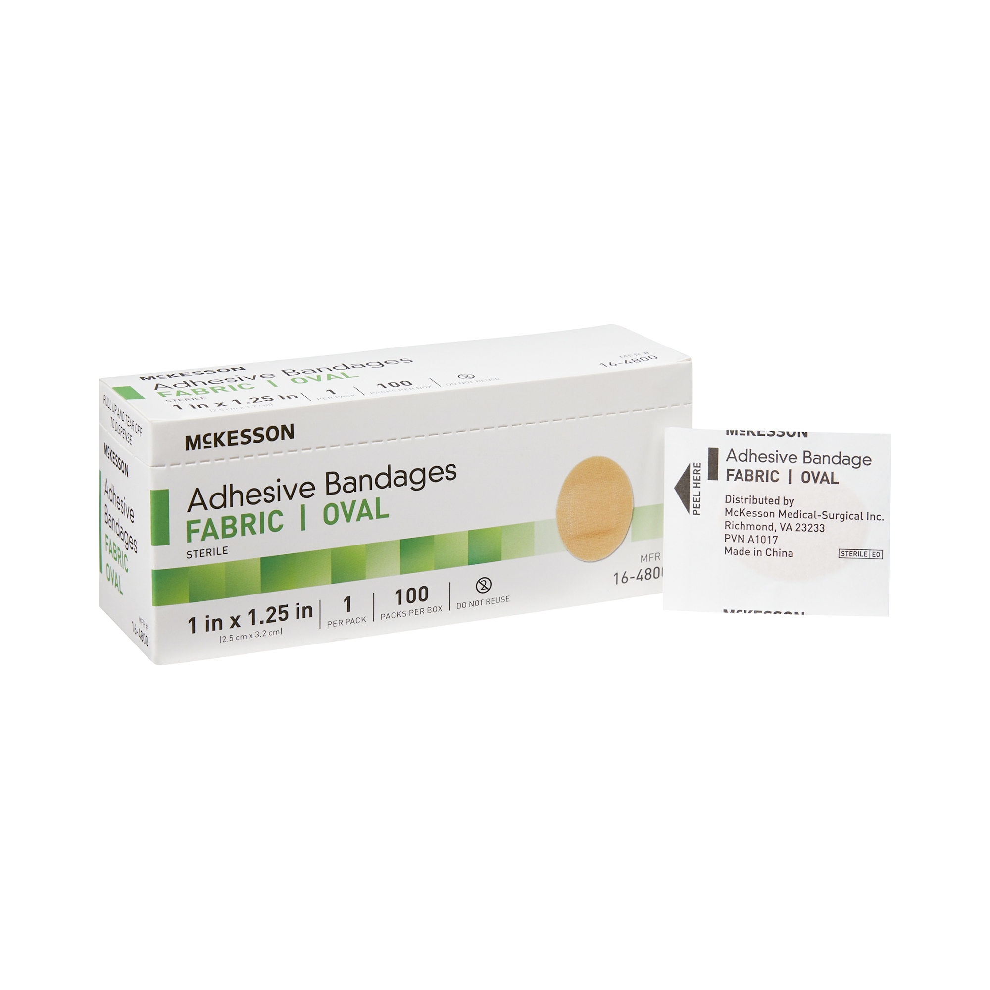 McKesson Oval Adhesive Fabric Bandages McKesson Oval Adhesive Fabric Bandages
