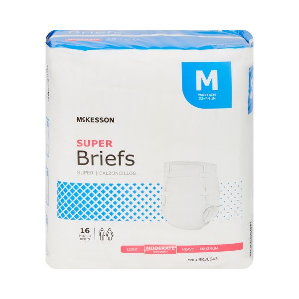 McKesson Super Brief Adult Diapers with Tabs, Moderate Absorbency