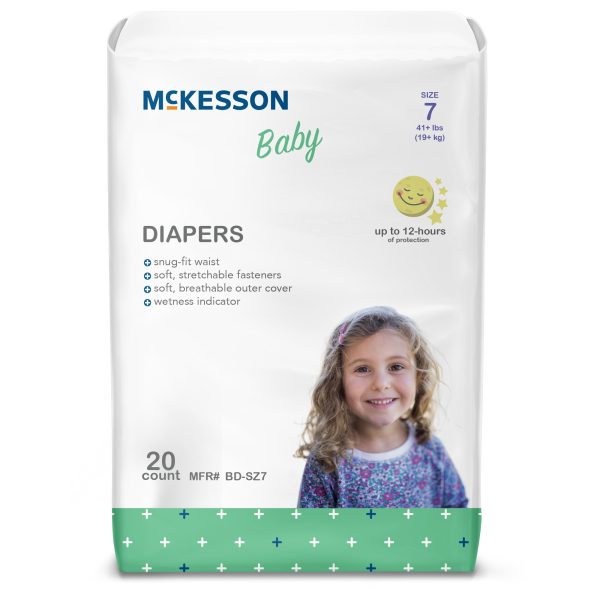 McKesson Unisex Disposable Baby Diapers with Tabs
