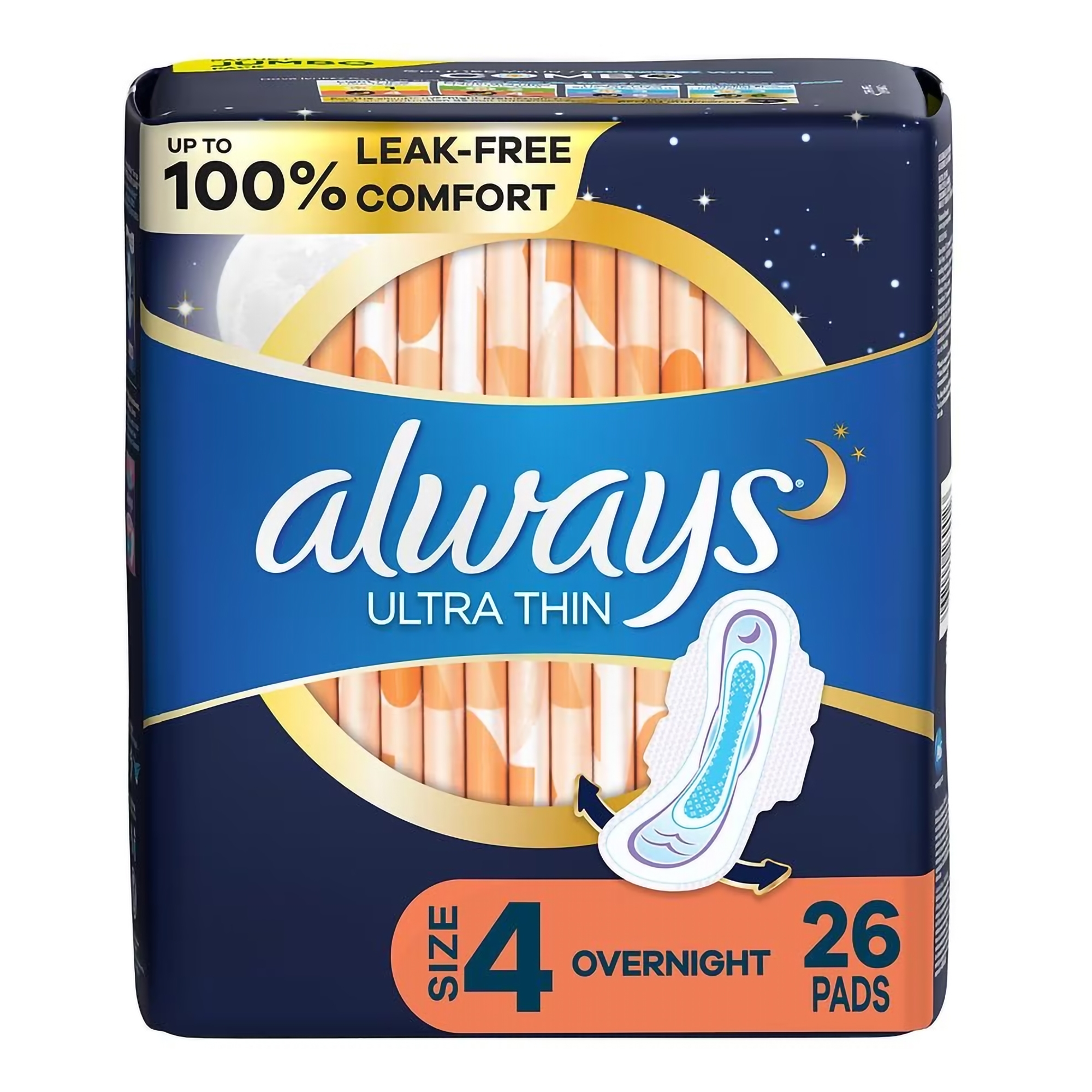 Always Maxi Pads with Wings, Size 4, Overnight Absorbency