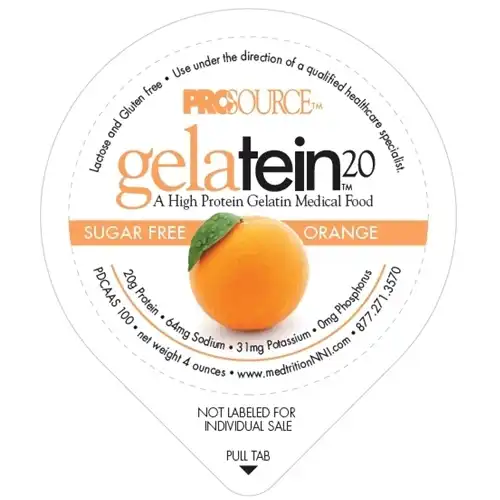 Prosource Gelatein 20 Sugar-Free Protein Cup Orange 4 oz