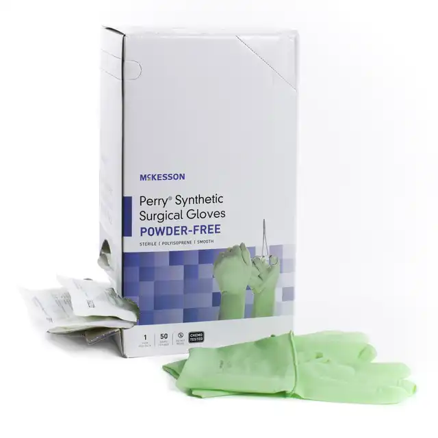 McKesson Perry Synthetic Surgical Gloves Powder-Free Size 7.5 McKesson Perry Synthetic Surgical Gloves Powder-Free Size 7.5