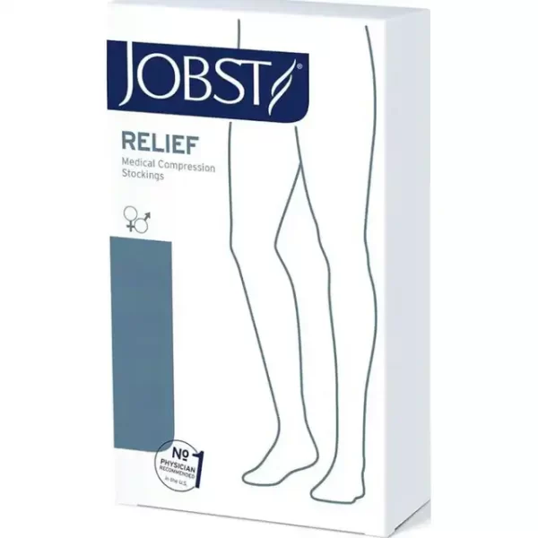 JOBST Relief Thigh High Medical Compression Stockings with Silicone Band, 20-30 mmHg