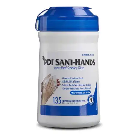 Canister of Sani-Hands Hand Sanitizing Alcohol Wipe Sani-Hands Hand Sanitizing Alcohol Wipe