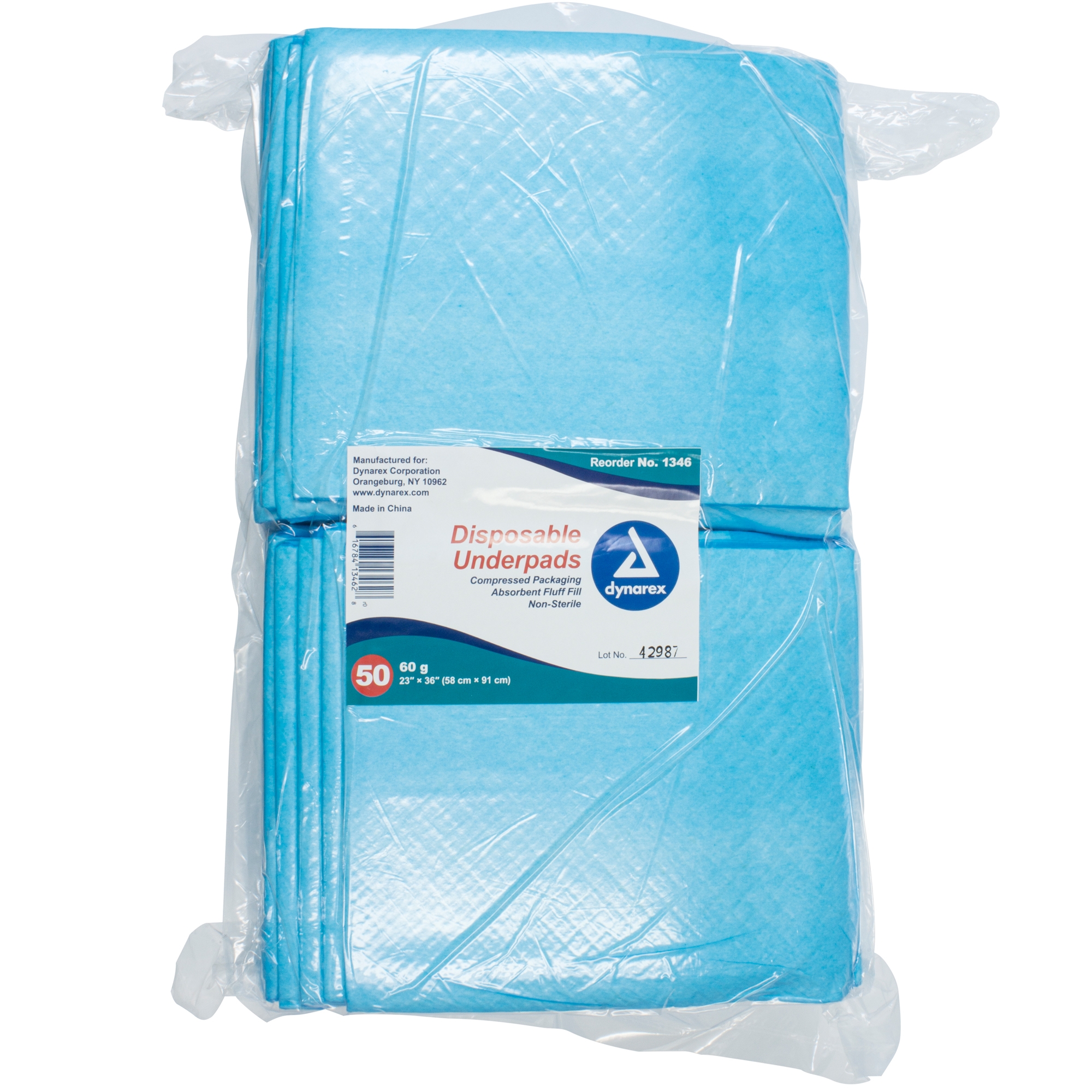 Dynarex Disposable Underpad, Light Absorbency