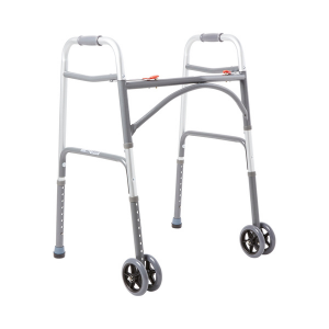 Medline Bariatric Folding Walker, 500lbs Capacity, Extra Wide, With Wheels