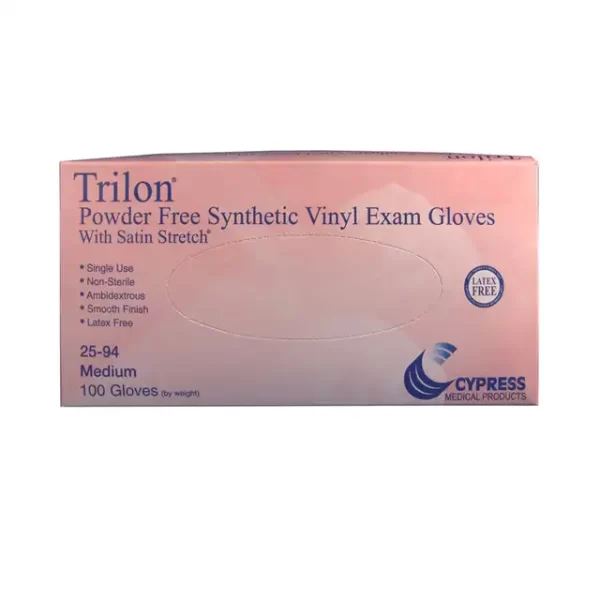 Trilon Powder Free Synthetic Vinyl Exam Glove, Clear
