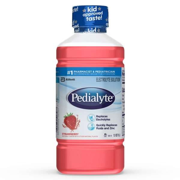 Pedialyte Electrolyte Solution, Strawberry Flavor, 1 Liter, Bottle