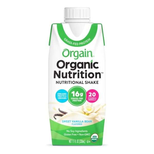 Orgain Organic Nutrition Grass-Fed Protein Shake, Sweet Vanilla Bean