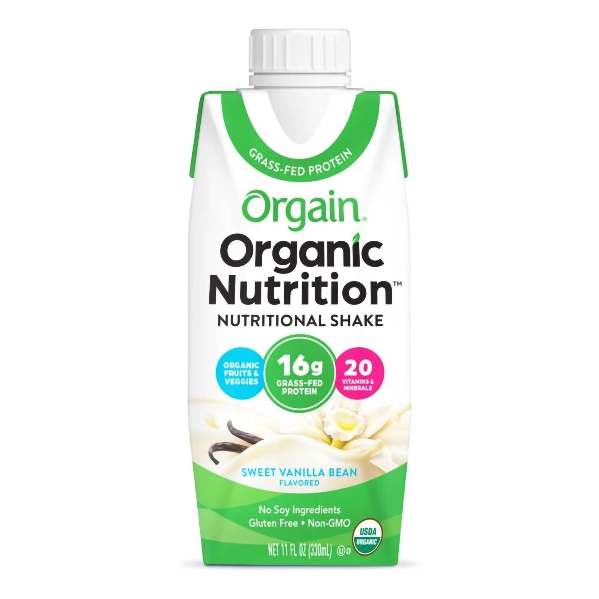 Orgain Organic Nutrition Grass-Fed Protein Shake, Sweet Vanilla Bean Orgain Organic Nutrition Grass-Fed Protein Shake, Sweet Vanilla Bean