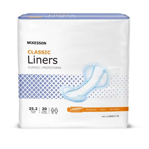 McKesson Classic Disposable Incontinence Liner, Light Absorbency