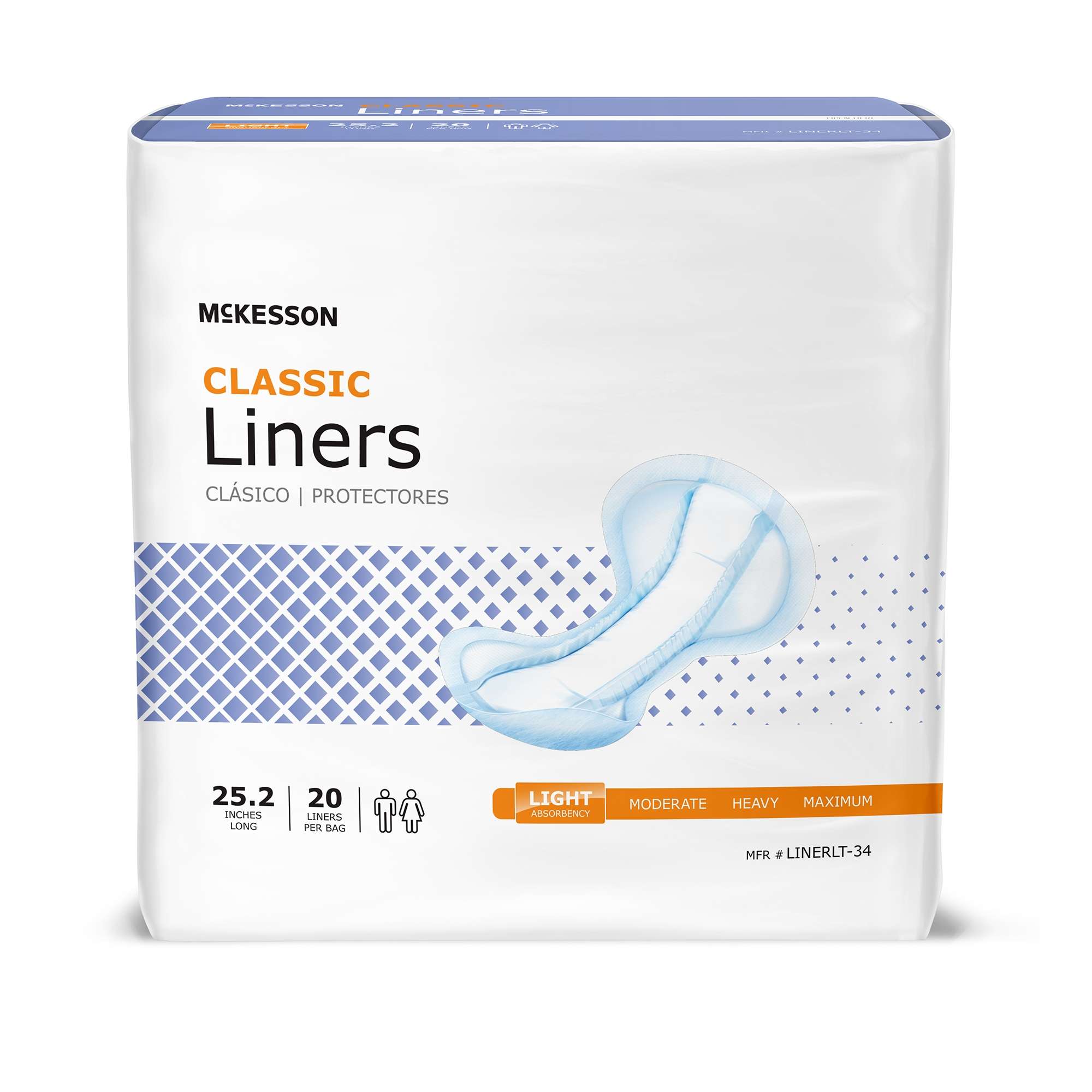 McKesson Classic Disposable Incontinence Liner, Light Absorbency McKesson Classic Disposable Incontinence Liner, Light Absorbency