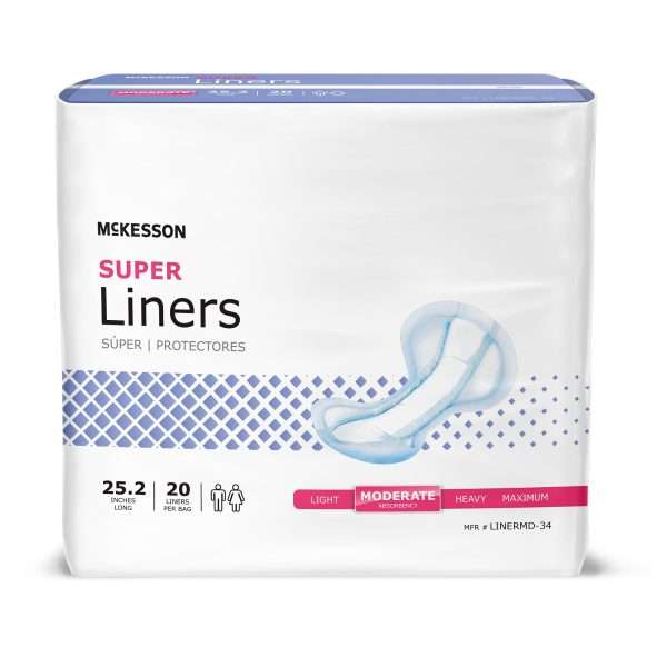 McKesson Super Incontinence Liner, Moderate Absorbency