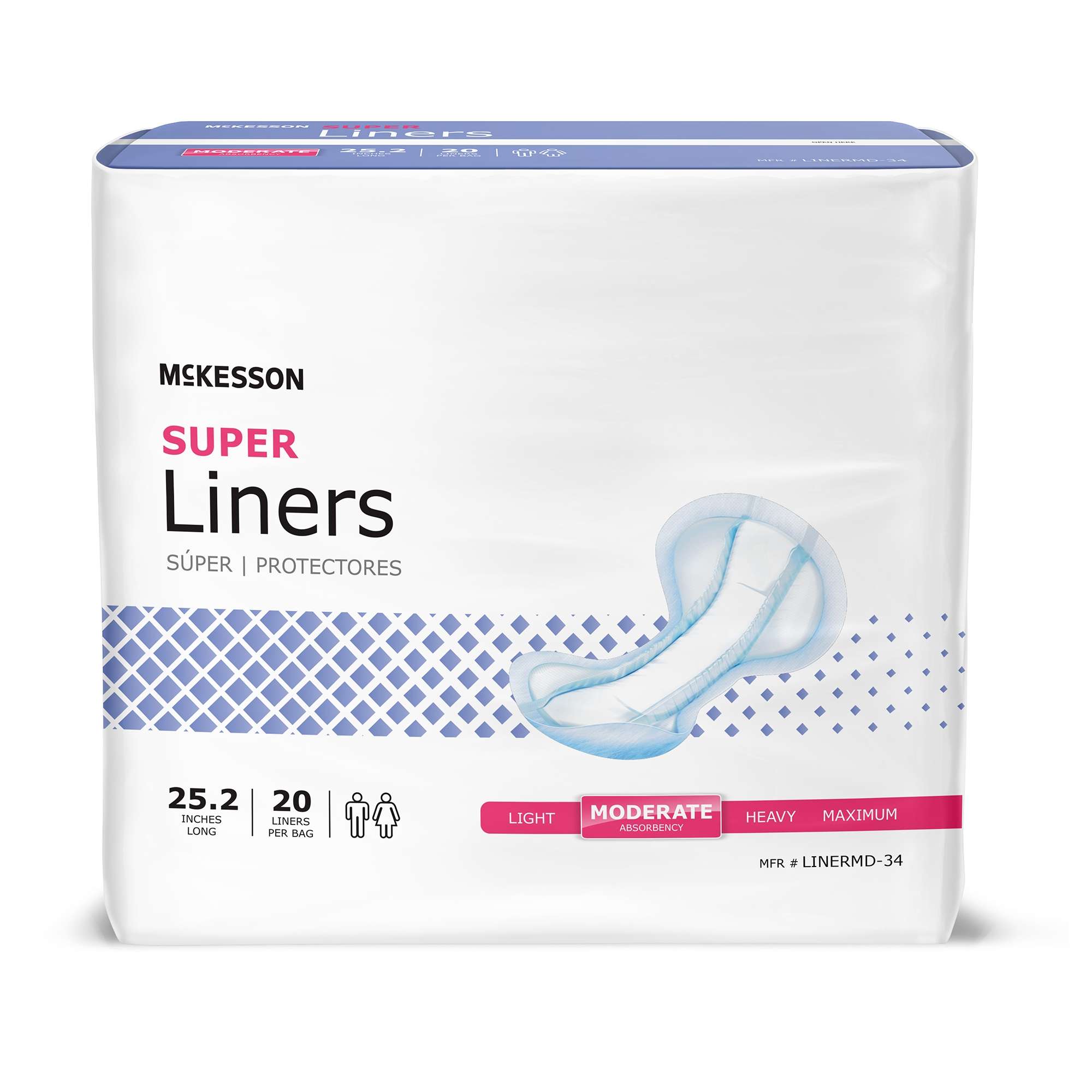 McKesson Super Incontinence Liner, Moderate Absorbency McKesson Super Incontinence Liner, Moderate Absorbency