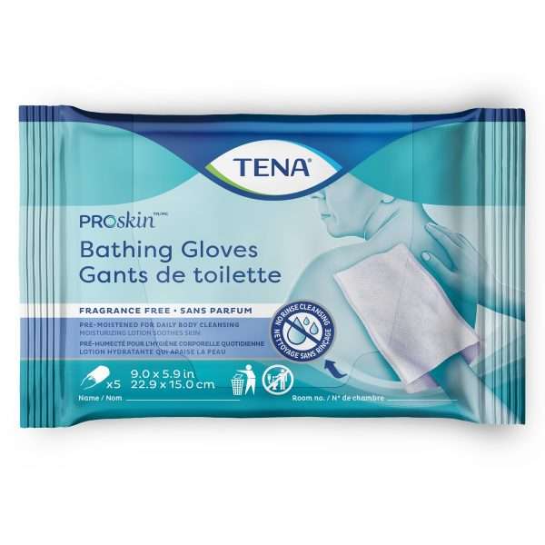 TENA ProSkin Bathing Glove Wipes, Unscented