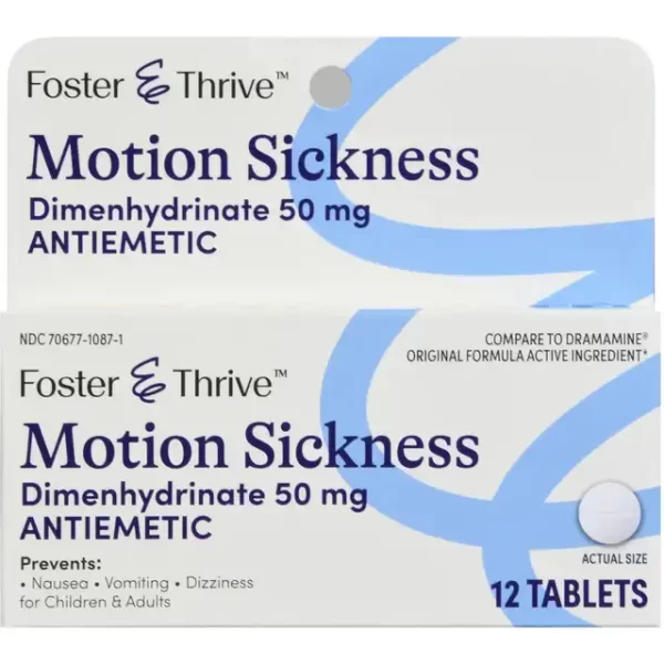 Foster & Thrive Motion Sickness Tablets, 50 mg