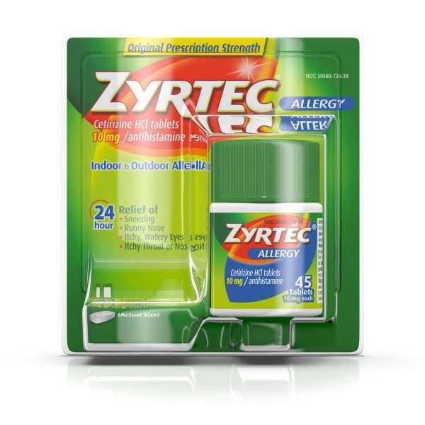 Zyrtec 10mg Allergy Relief Tablets for Adults