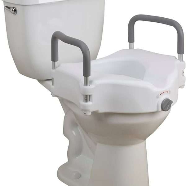Drive Premium Plastic Raised Elongated Toilet Seat with Lock