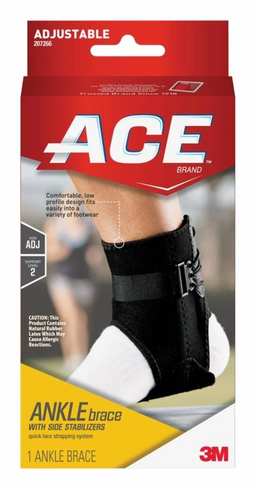 3M ACE Adjustable Ankle Support with Built-In Side Stabilizers