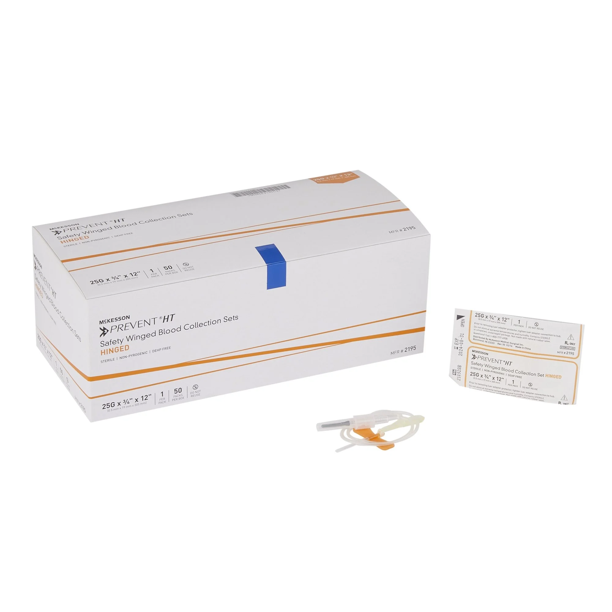 McKesson Prevent HT Safety Blood Collection Sets with Winged Design McKesson Prevent HT Safety Blood Collection Sets with Winged Design