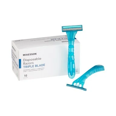 McKesson Disposable Razors with Triple-Blade Precision