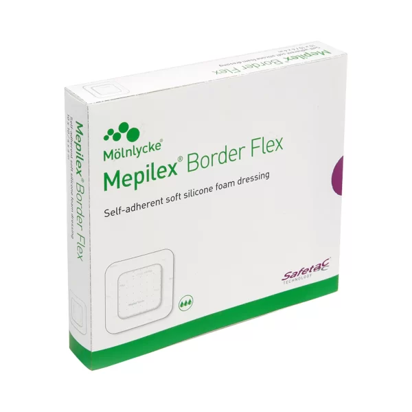 Molnlycke Mepilex Border Flex – 6" x 6" Self-Adhesive Silicone Foam Dressing