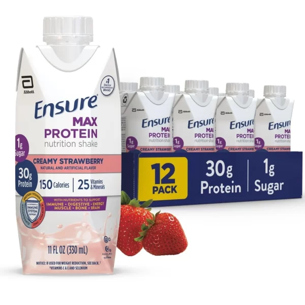 Ensure Max Protein Shake – Rich Strawberry Cream Flavor
