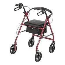 McKesson Red Aluminum 4-Wheel Rolling Walker