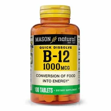 Mason Natural Vitamin B12 Supplement – 1000 mcg Boost