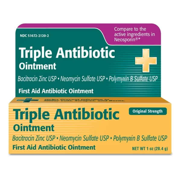 First Aid Triple Antibiotic Ointment, 1 oz. Tube – Bacitracin, Neomycin & Polymyxin B