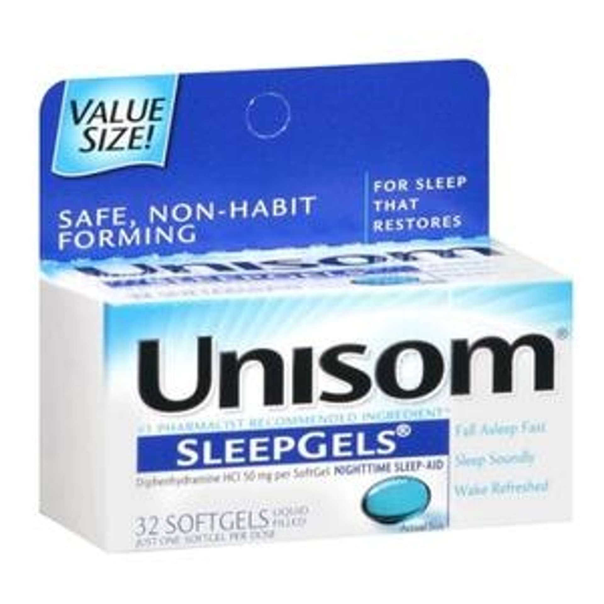 Unisom SleepGels Nighttime Sleep-Aid, Maximum Strength, 32 Softgels Unisom SleepGels Nighttime Sleep-Aid, Maximum Strength, 32 Softgels