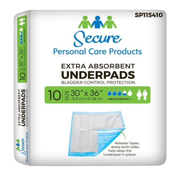 Secure Personal Care Underpad Heavy Absorbency