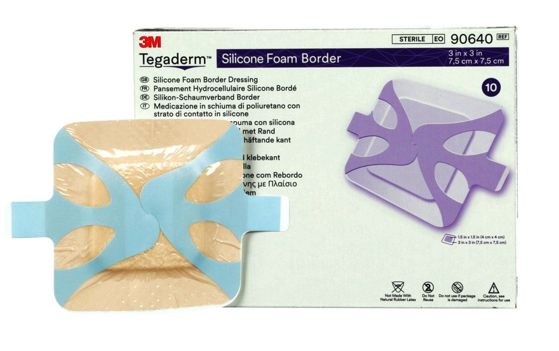 3M Tegaderm Silicone Foam Border Dressing 3″ x 3″ 3M Tegaderm Silicone Foam Border Dressing 3″ x 3″