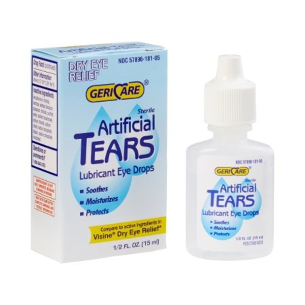 Geri-Care Artificial Tears Sterile Lubricant Eye Drops 0.5 oz