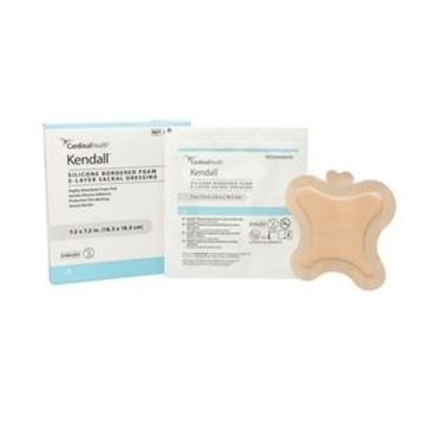 Cardinal Health Kendall Silicone Bordered 5-Layer Foam Sacral Dressing Small 7.2″ x 7.2″