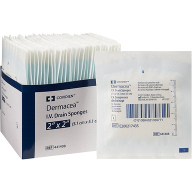 Dermacea I.V. Drain Sponges, 2 X 2" Square