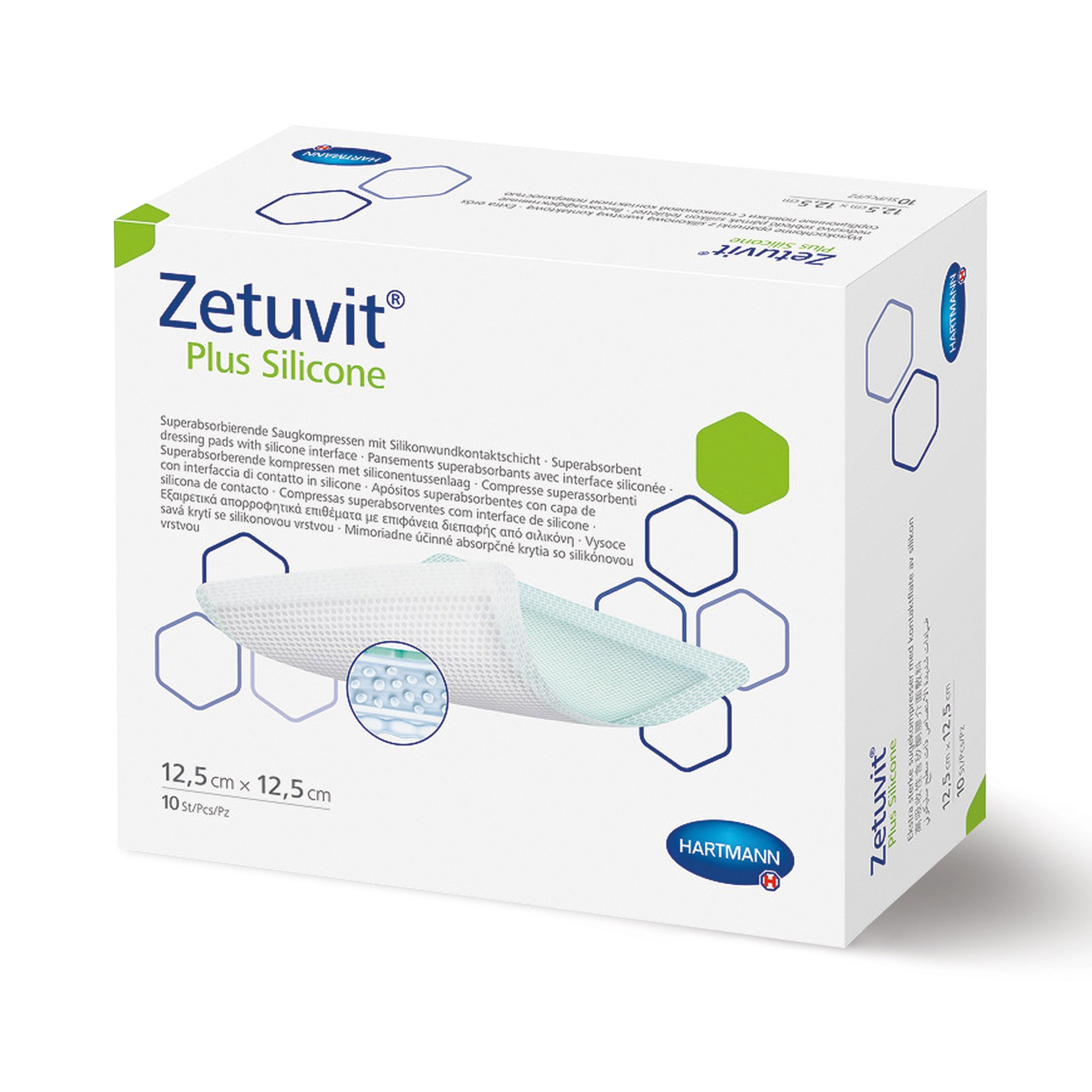 Zetuvit Plus Silicone Super Absorbent Dressing, 4 X 8".webp Zetuvit Plus Silicone Super Absorbent Dressing, 4 X 8"