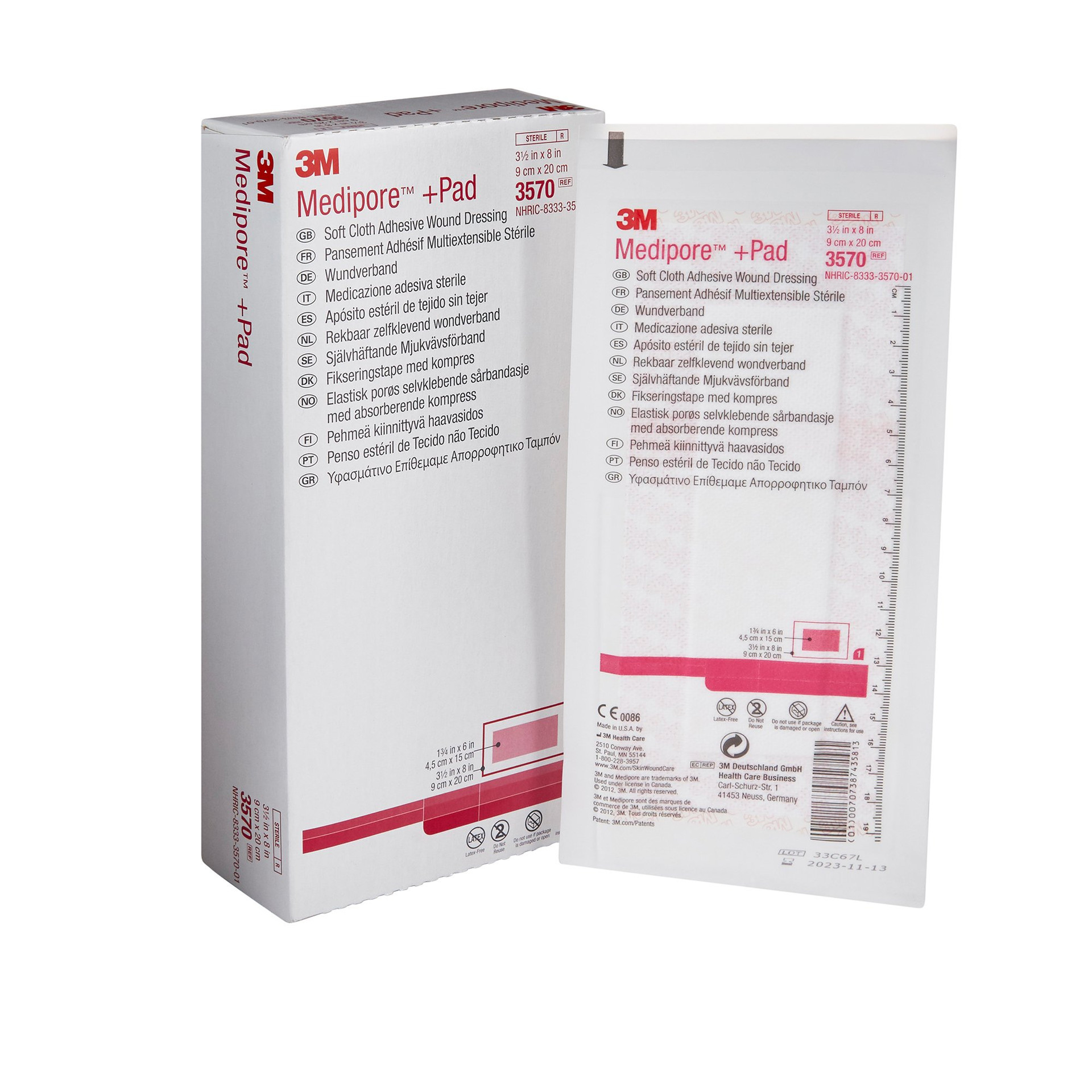 3M Medipore +Pad Soft Cloth Adhesive Wound Dressing, 3.5 X 8" 3M Medipore +Pad Soft Cloth Adhesive Wound Dressing, 3.5 X 8"