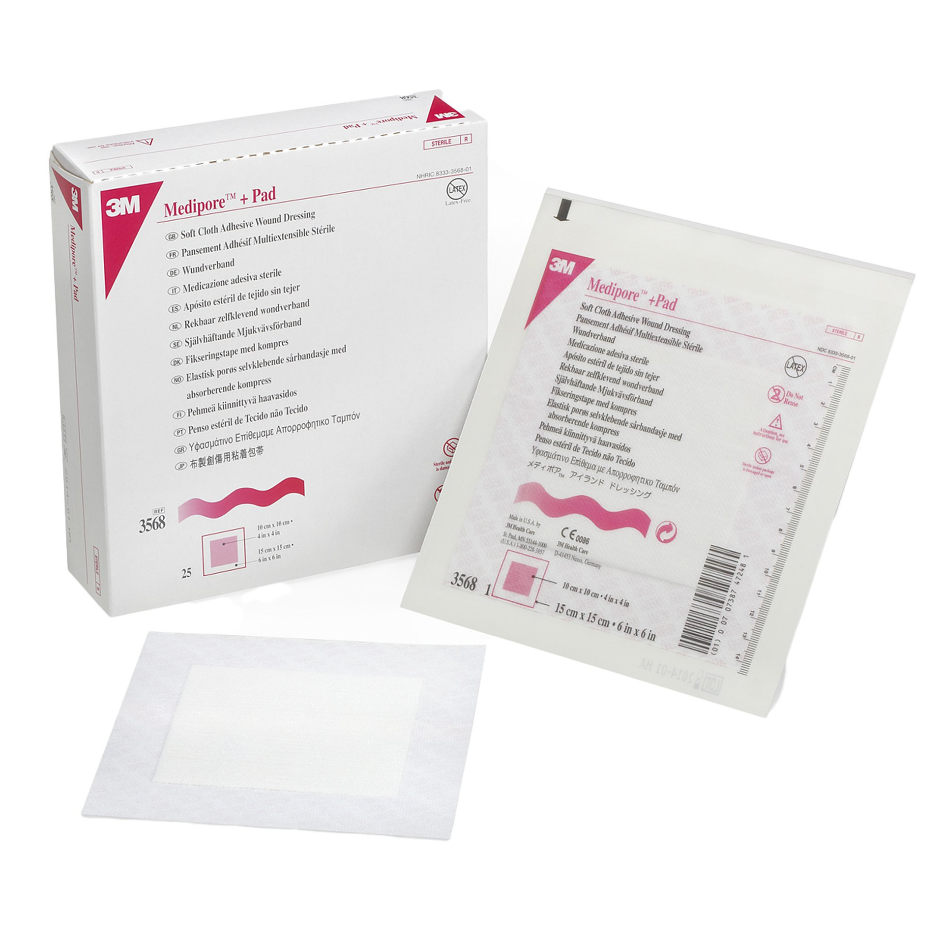 3M Medipore +Pad Soft Cloth Adhesive Wound Dressing, 6 X 6" 3M Medipore +Pad Soft Cloth Adhesive Wound Dressing, 6 X 6"