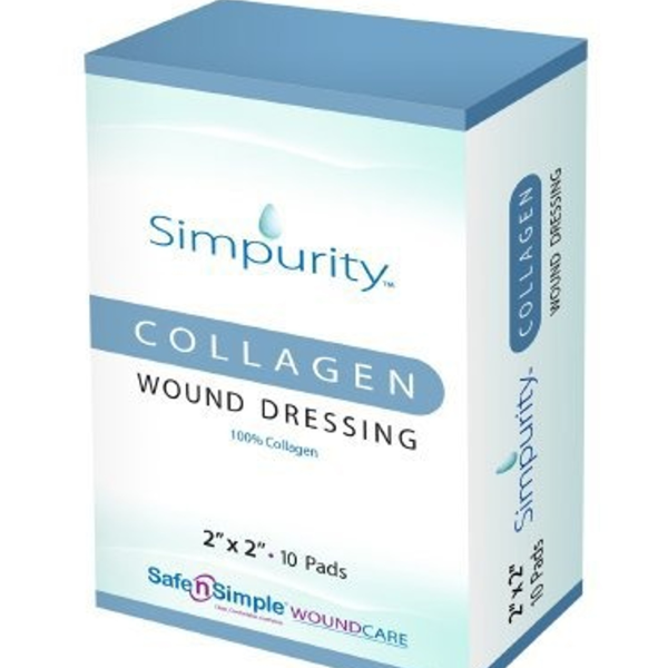 Safe N Simple Simpurity Collagen Wound Dressing, 2 X 2"