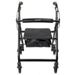 4 Wheel Rollator McKesson Black Adjustable Height / Folding Aluminum Frame