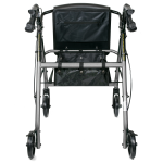 4 Wheel Rollator McKesson Silver Adjustable Height / Folding Aluminum Frame