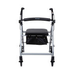 4 Wheel Rollator McKesson Silver Adjustable Height / Folding Aluminum Frame