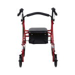 4 Wheel Rollator McKesson Red Adjustable Height / Folding Steel Frame