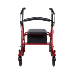 4 Wheel Rollator McKesson Red Adjustable Height / Folding Steel Frame