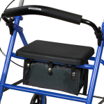 4 Wheel Rollator McKesson Blue Adjustable Height / Folding Steel Frame