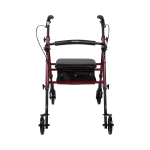4 Wheel Rollator McKesson Red Adjustable Height / Folding Aluminum Frame