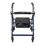 4 Wheel Rollator McKesson Blue Adjustable Height Aluminum Frame