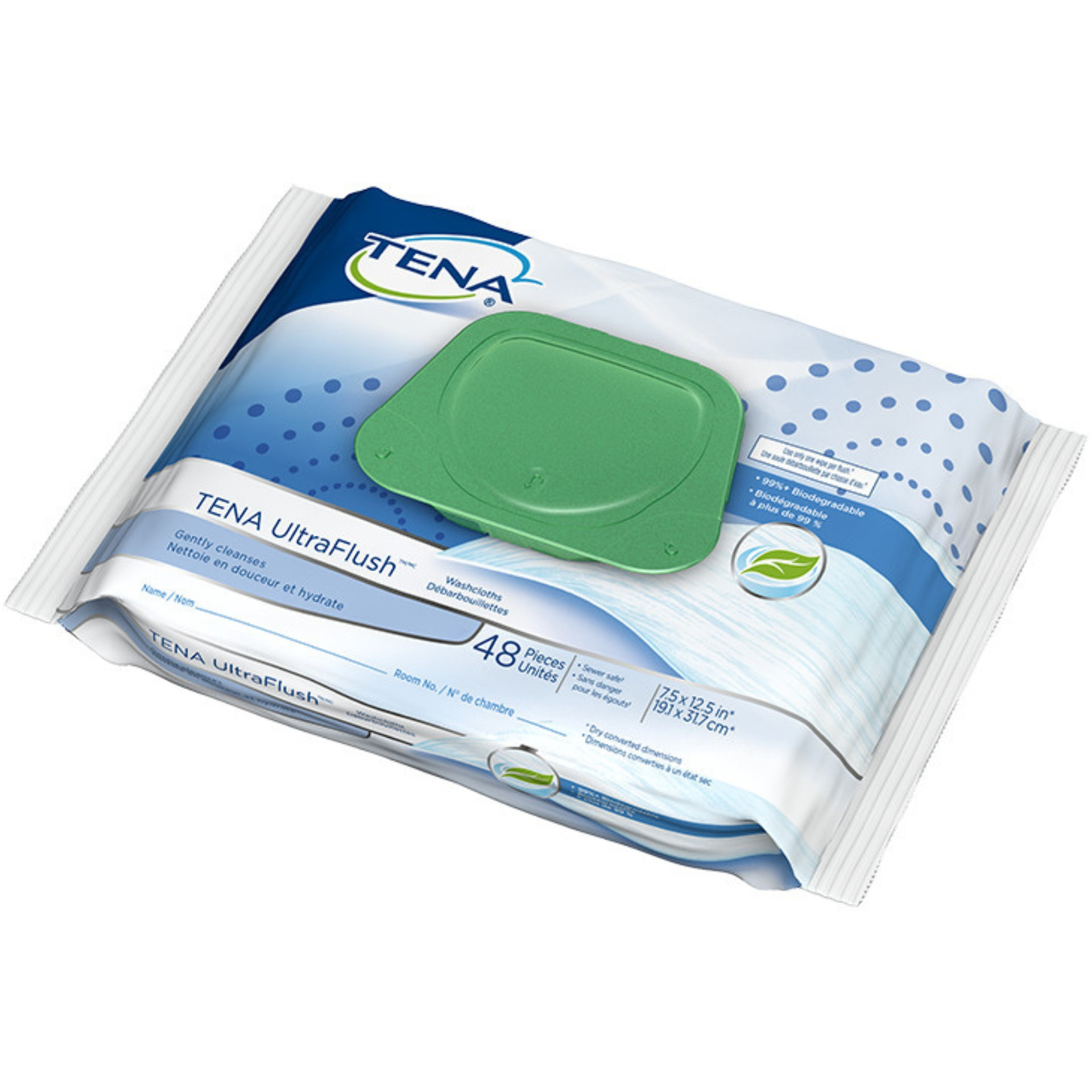 TENA UltraFlush Flushable Scented Washcloth TENA UltraFlush Flushable Scented Washcloth